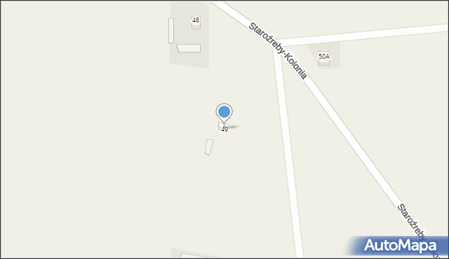 Staroźreby, Staroźreby-Kolonia, 49, mapa Staroźreby
