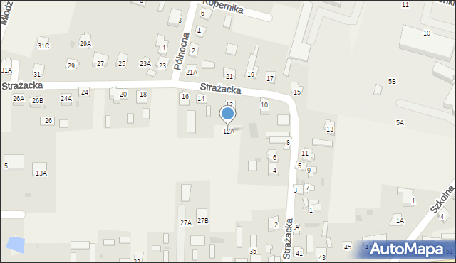 Staroźreby, Strażacka, 12A, mapa Staroźreby
