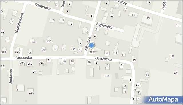 Staroźreby, Strażacka, 21A, mapa Staroźreby