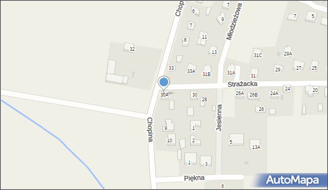 Staroźreby, Strażacka, 30A, mapa Staroźreby