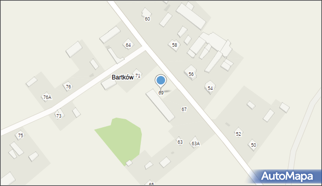 Stary Bartków, Stary Bartków, 69, mapa Stary Bartków