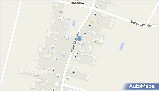 Stary Bazanów, Stary Bazanów, 21, mapa Stary Bazanów