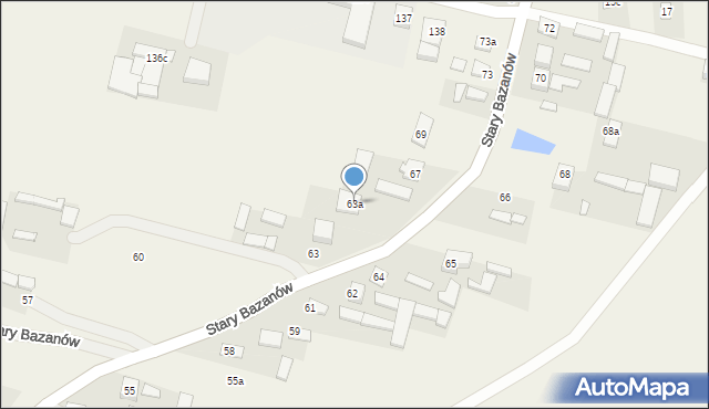 Stary Bazanów, Stary Bazanów, 63a, mapa Stary Bazanów