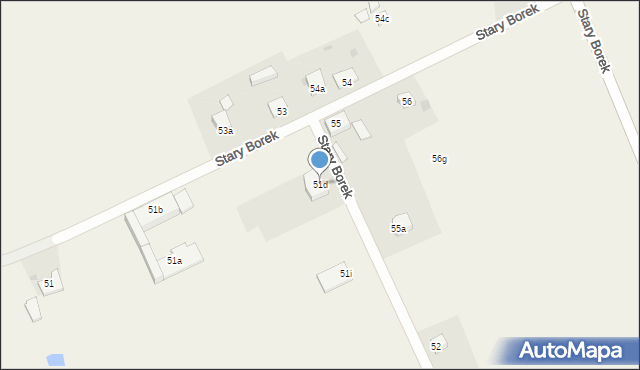 Stary Borek, Stary Borek, 51d, mapa Stary Borek