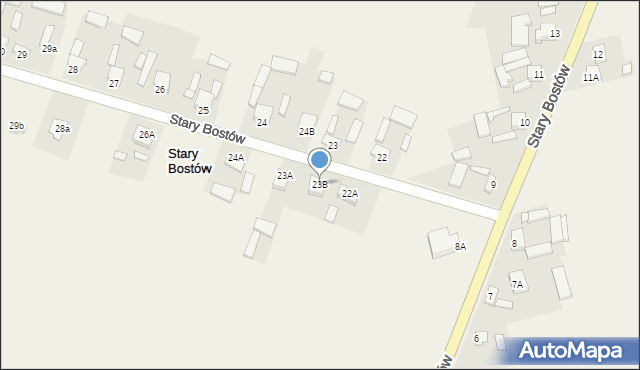 Stary Bostów, Stary Bostów, 23B, mapa Stary Bostów