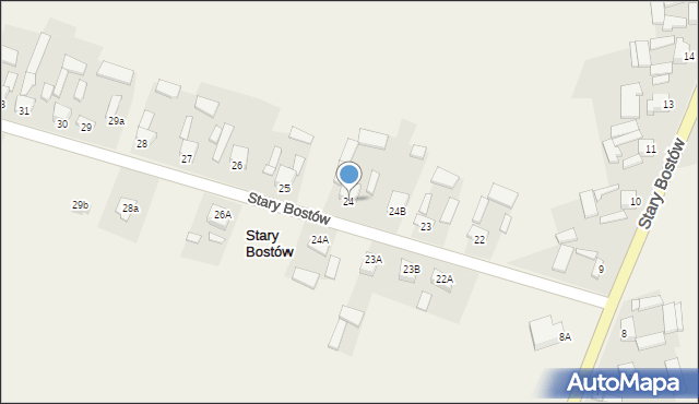 Stary Bostów, Stary Bostów, 24, mapa Stary Bostów