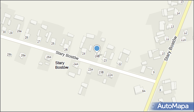 Stary Bostów, Stary Bostów, 24B, mapa Stary Bostów
