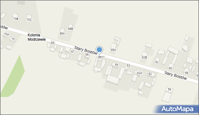 Stary Bostów, Stary Bostów, 65, mapa Stary Bostów
