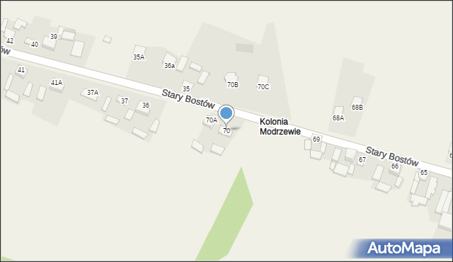 Stary Bostów, Stary Bostów, 70, mapa Stary Bostów