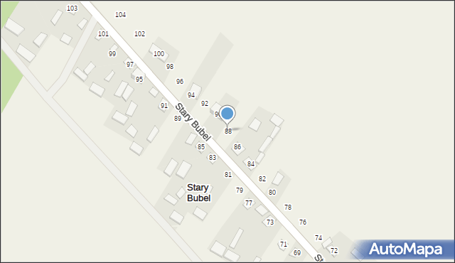 Stary Bubel, Stary Bubel, 88, mapa Stary Bubel
