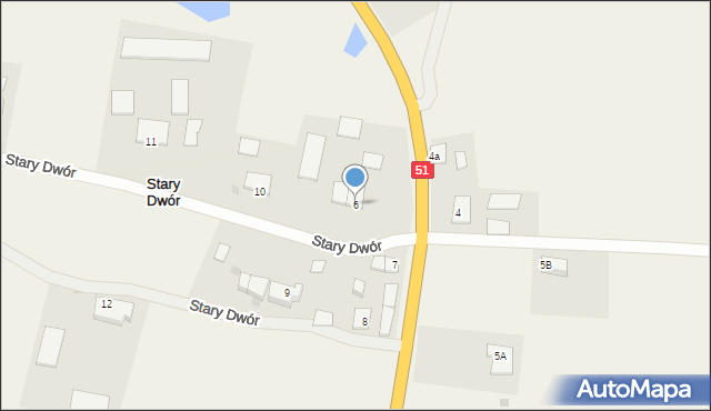 Stary Dwór, Stary Dwór, 6, mapa Stary Dwór