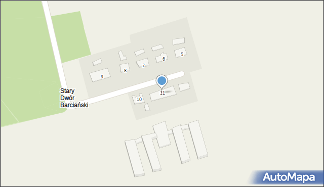 Stary Dwór Barciański, Stary Dwór Barciański, 11, mapa Stary Dwór Barciański