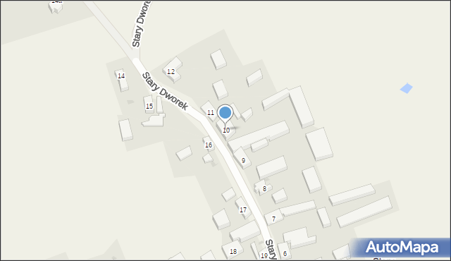 Stary Dworek, Stary Dworek, 10, mapa Stary Dworek
