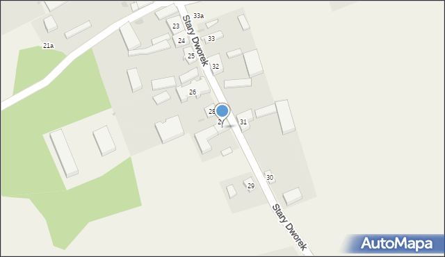 Stary Dworek, Stary Dworek, 28, mapa Stary Dworek