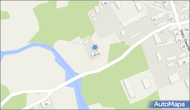 Stary Dworek, Stary Dworek, 40, mapa Stary Dworek