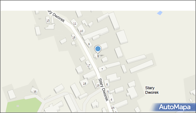 Stary Dworek, Stary Dworek, 8, mapa Stary Dworek