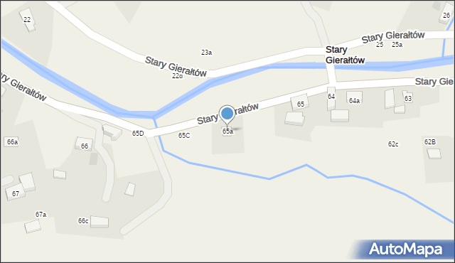Stary Gierałtów, Stary Gierałtów, 65a, mapa Stary Gierałtów