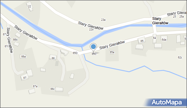 Stary Gierałtów, Stary Gierałtów, 65C, mapa Stary Gierałtów