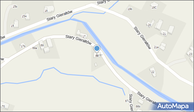 Stary Gierałtów, Stary Gierałtów, 68, mapa Stary Gierałtów