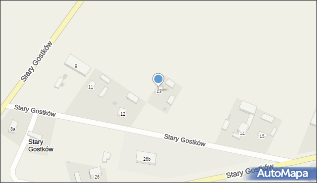 Stary Gostków, Stary Gostków, 13, mapa Stary Gostków