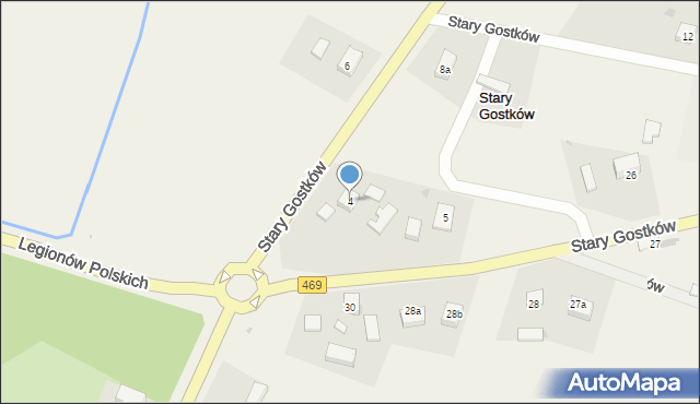 Stary Gostków, Stary Gostków, 4, mapa Stary Gostków