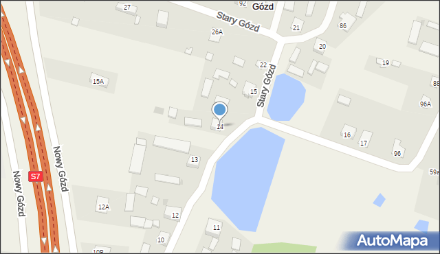 Stary Gózd, Stary Gózd, 14, mapa Stary Gózd