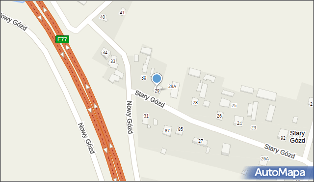 Stary Gózd, Stary Gózd, 29, mapa Stary Gózd