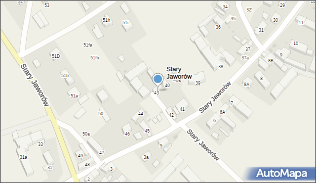 Stary Jaworów, Stary Jaworów, 43a, mapa Stary Jaworów
