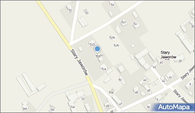 Stary Jaworów, Stary Jaworów, 51b, mapa Stary Jaworów