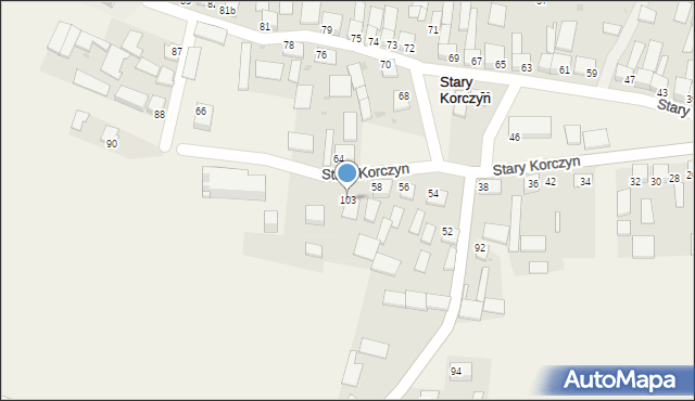 Stary Korczyn, Stary Korczyn, 103, mapa Stary Korczyn