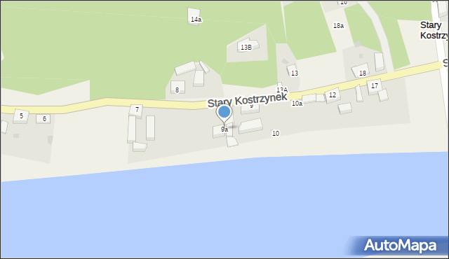 Stary Kostrzynek, Stary Kostrzynek, 9a, mapa Stary Kostrzynek