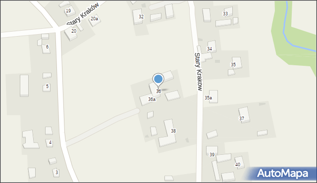 Stary Kraków, Stary Kraków, 36, mapa Stary Kraków