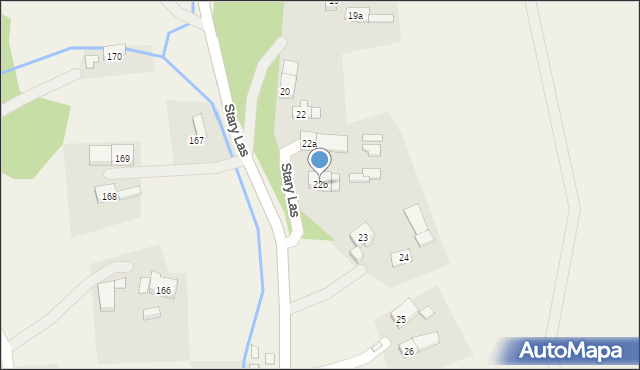 Stary Las, Stary Las, 22b, mapa Stary Las