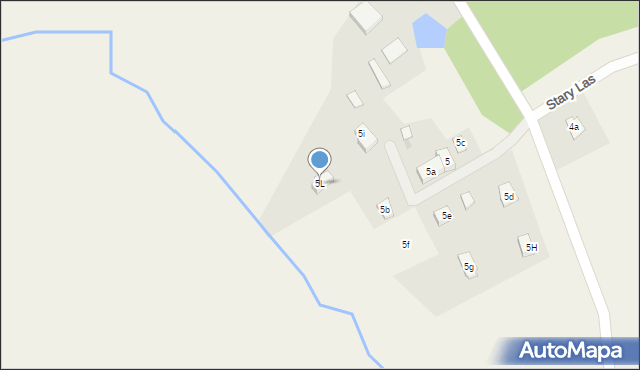 Stary Las, Stary Las, 5L, mapa Stary Las