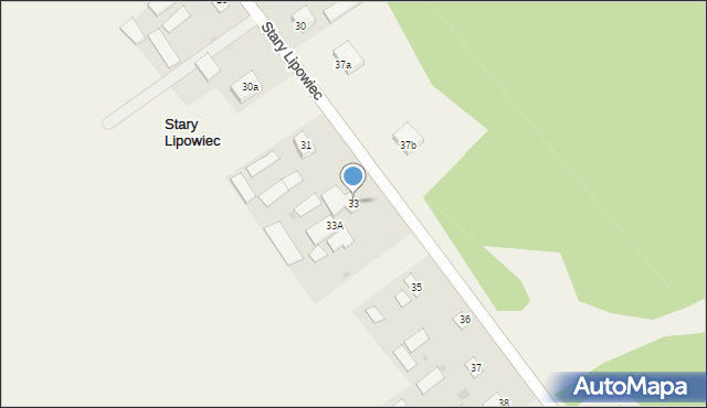 Stary Lipowiec, Stary Lipowiec, 33, mapa Stary Lipowiec