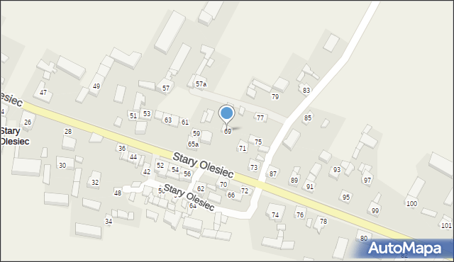 Stary Olesiec, Stary Olesiec, 69, mapa Stary Olesiec