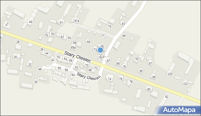 Stary Olesiec, Stary Olesiec, 73, mapa Stary Olesiec