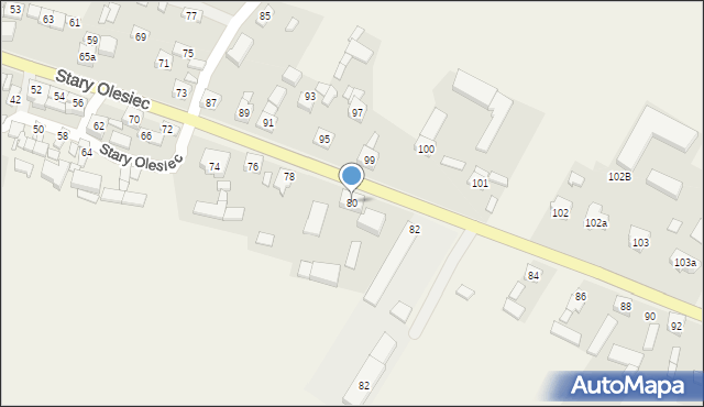 Stary Olesiec, Stary Olesiec, 80, mapa Stary Olesiec