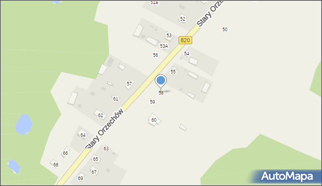 Stary Orzechów, Stary Orzechów, 58, mapa Stary Orzechów