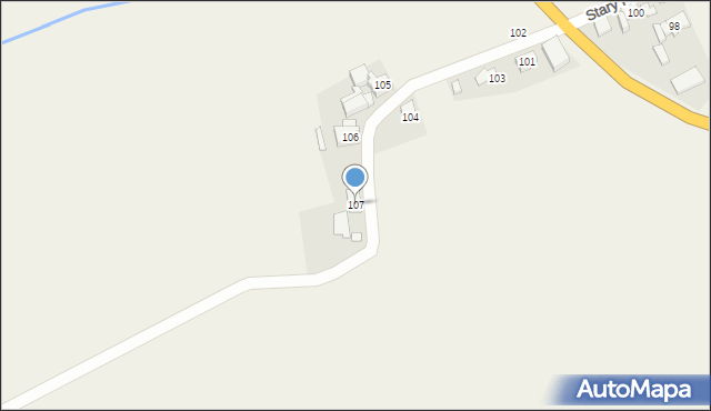 Stary Paczków, Stary Paczków, 107, mapa Stary Paczków