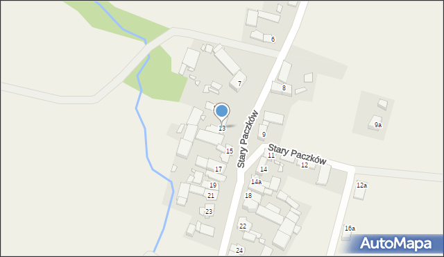 Stary Paczków, Stary Paczków, 13, mapa Stary Paczków