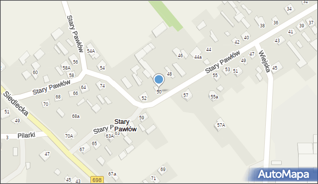 Stary Pawłów, Stary Pawłów, 50, mapa Stary Pawłów