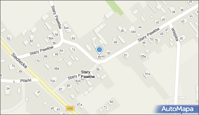 Stary Pawłów, Stary Pawłów, 52, mapa Stary Pawłów
