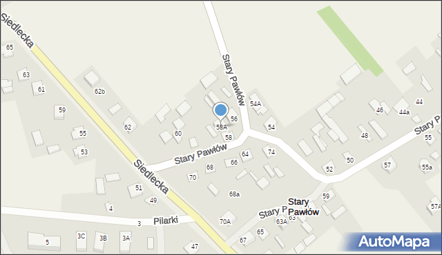 Stary Pawłów, Stary Pawłów, 58A, mapa Stary Pawłów