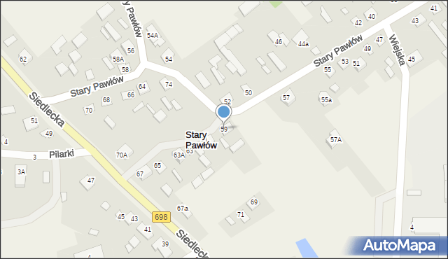 Stary Pawłów, Stary Pawłów, 59, mapa Stary Pawłów