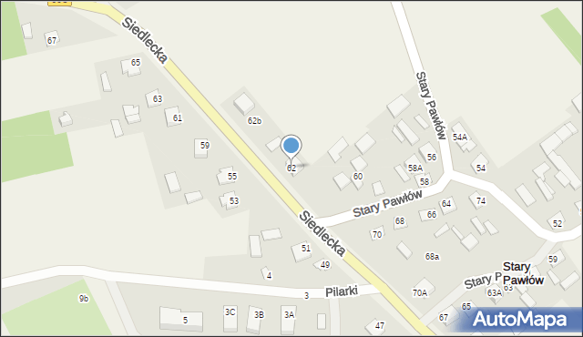 Stary Pawłów, Stary Pawłów, 62, mapa Stary Pawłów