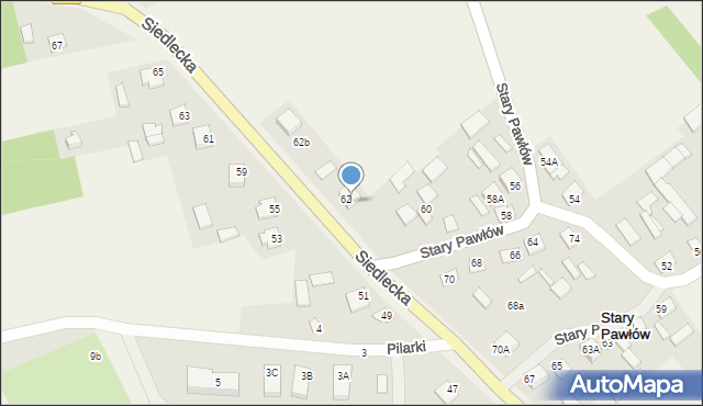Stary Pawłów, Stary Pawłów, 62A, mapa Stary Pawłów