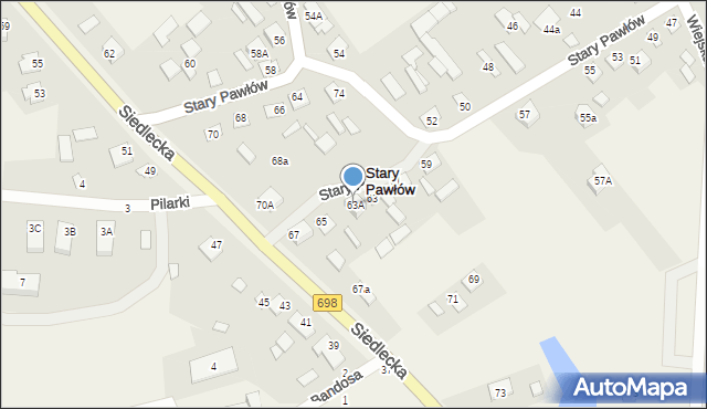 Stary Pawłów, Stary Pawłów, 63A, mapa Stary Pawłów