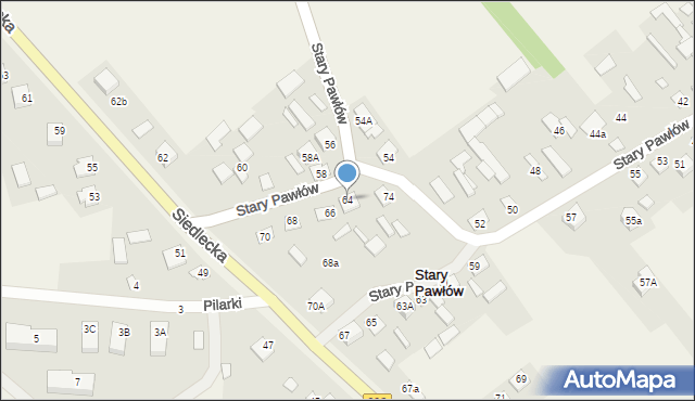 Stary Pawłów, Stary Pawłów, 64, mapa Stary Pawłów