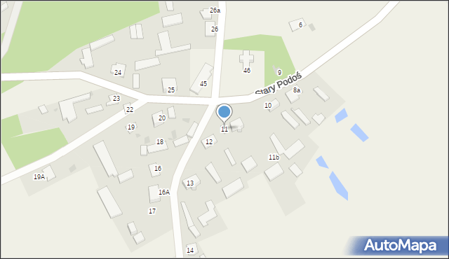 Stary Podoś, Stary Podoś, 11, mapa Stary Podoś